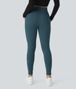 SoftlyZero™ Plush High Waisted Drawstring Pocket Plain Full Length Joggers - Oxford Blue