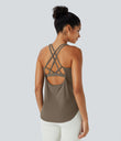 Halara UltraSculpt™ Round Neck Curved Hem Workout Tank Top - Dawn Brown
