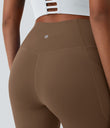 SoftlyZero™ Crossover Pocket Plain Leggings-UPF50+ - Muted Brown