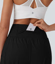 SoftlyZero™ Airy Super High Waisted 2-in-1 Cool Touch Yoga Shorts 7" with Pockets - Black
