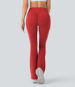 Halara UltraSculpt™ High Waisted Scrunch Butt Lifting Tummy Control Pocket Shaping Yoga Bootcut Leggings - Aura Orange