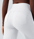 DayStretch High Waisted Tummy Control Wide Leg Baggy Yoga Pants with Pockets - White
