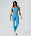 Halara UltraSculpt™ Double Straps Twisted Backless Cropped Yoga Tank Top - Swim Cap
