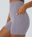 Halara UltraSculpt™ High Waisted Tummy Control Side Pocket Shaping Training Biker Shorts 5'' - Minimal Gray