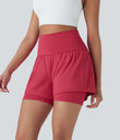 SoftlyZero™ Airy Super High Waisted 2-in-1 Cool Touch Yoga Shorts 5'' with Pockets - Winterberry