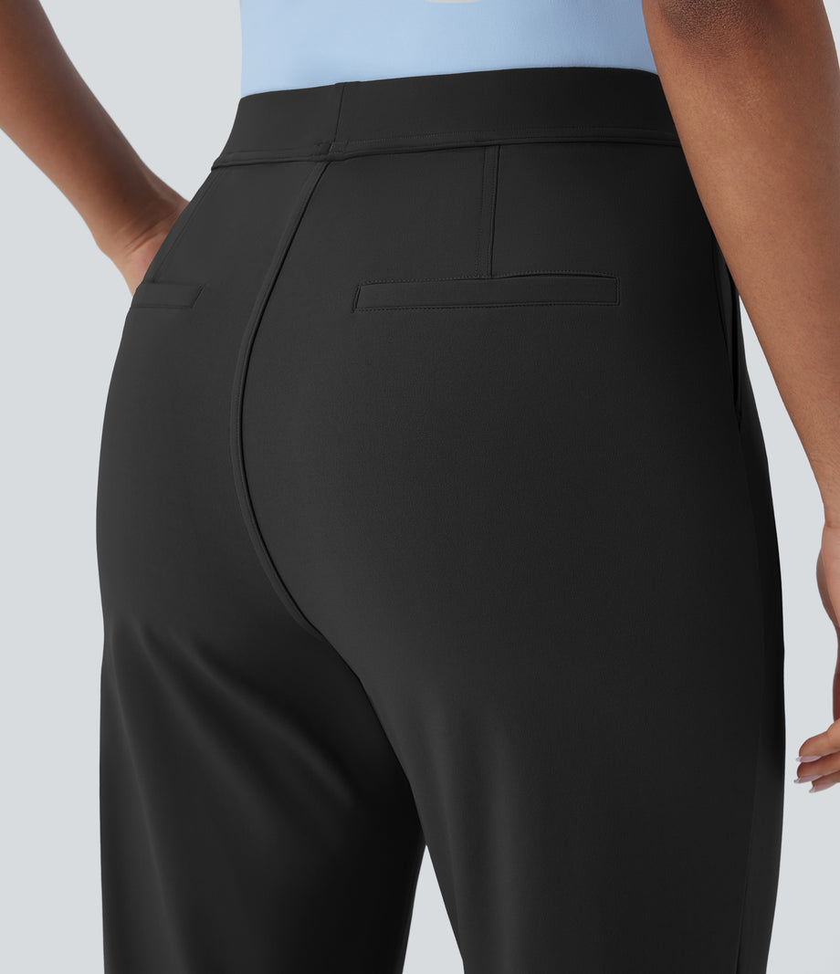 Halara Flex™ DayStretch High Waisted Pocket Ankle Length Tapered Work Pants - Black
