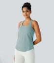 Halara UltraSculpt™ Round Neck Curved Hem Workout Tank Top - Ether