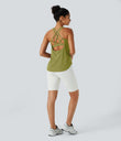 Halara UltraSculpt™ Round Neck Curved Hem Workout Tank Top - Moss
