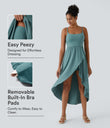 Breezeful™ High Low 2-Piece Pocket Flowy Midi Quick Dry Casual Dress - Stone Blue