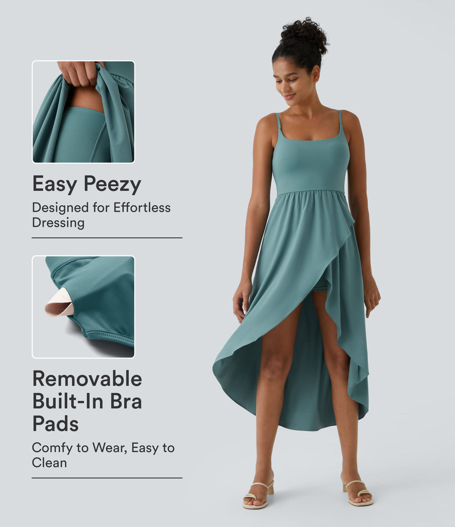 Breezeful™ High Low 2-Piece Pocket Flowy Midi Quick Dry Casual Dress
