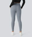 SoftlyZero™ Plush High Waisted Drawstring Pocket Plain Full Length Joggers - Tradewinds