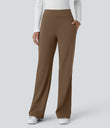 Halara Flex™ DayStretch Mid Rise Side Zipper Pocket Work Flare Pants - Sepia