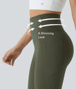 Halara UltraSculpt™ High Waisted Scrunch Butt Lifting Tummy Control Pocket Shaping Yoga Bootcut Leggings - Grass Grey Green