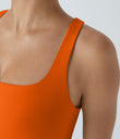 SoftlyZero™ Airy Square Neck Backless Crisscross Cropped Cool Touch Yoga Tank Top-UPF50+ - Exotic Orange