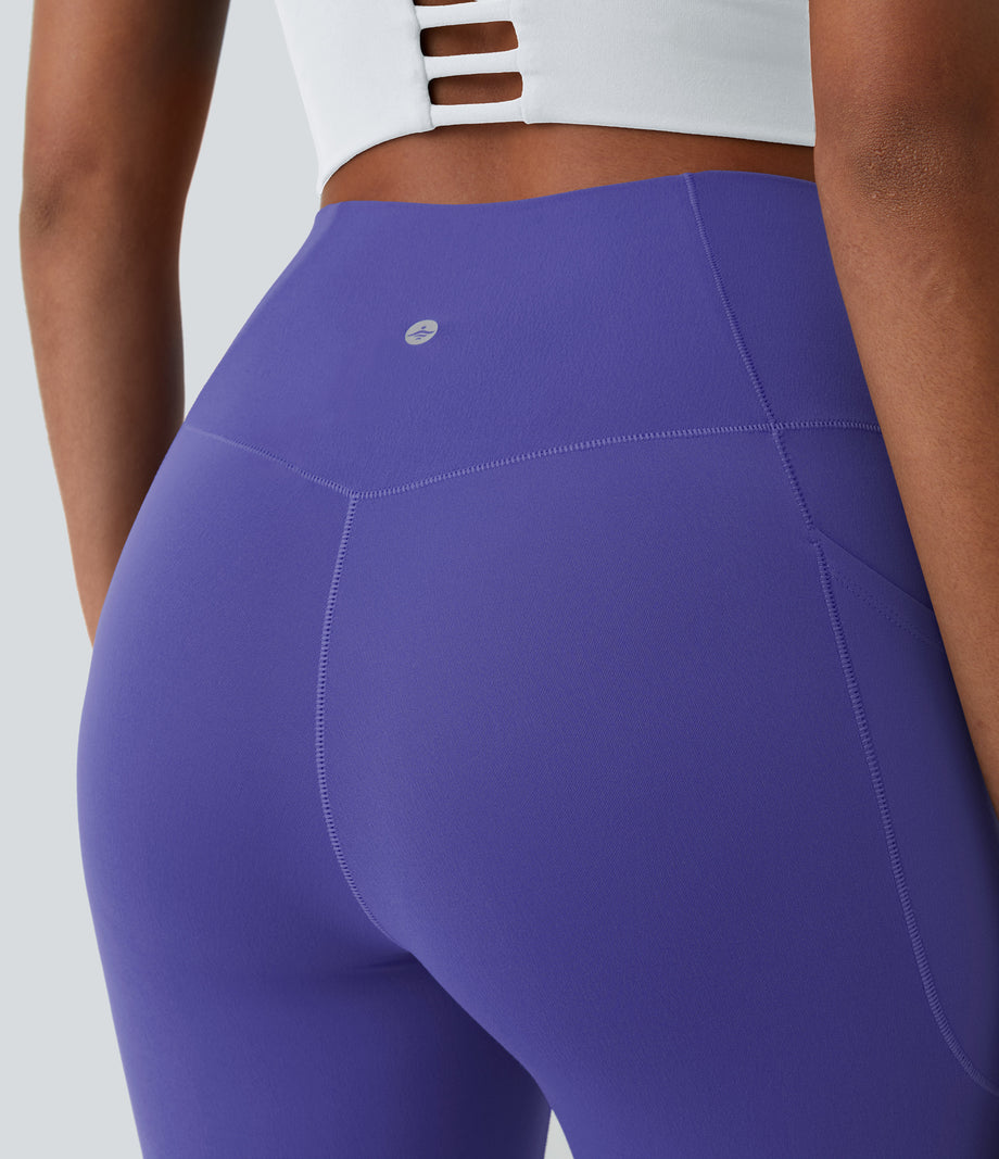 SoftlyZero™ Crossover Pocket Plain Leggings-UPF50+ - Misty Lavender
