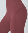 OneForm Seamless Flow High Waisted Ruched 7/8 Yoga Leggings - Apple Butter