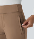 Halara Flex™ DayStretch Mid Rise Side Zipper Pocket Work Flare Pants - Burro