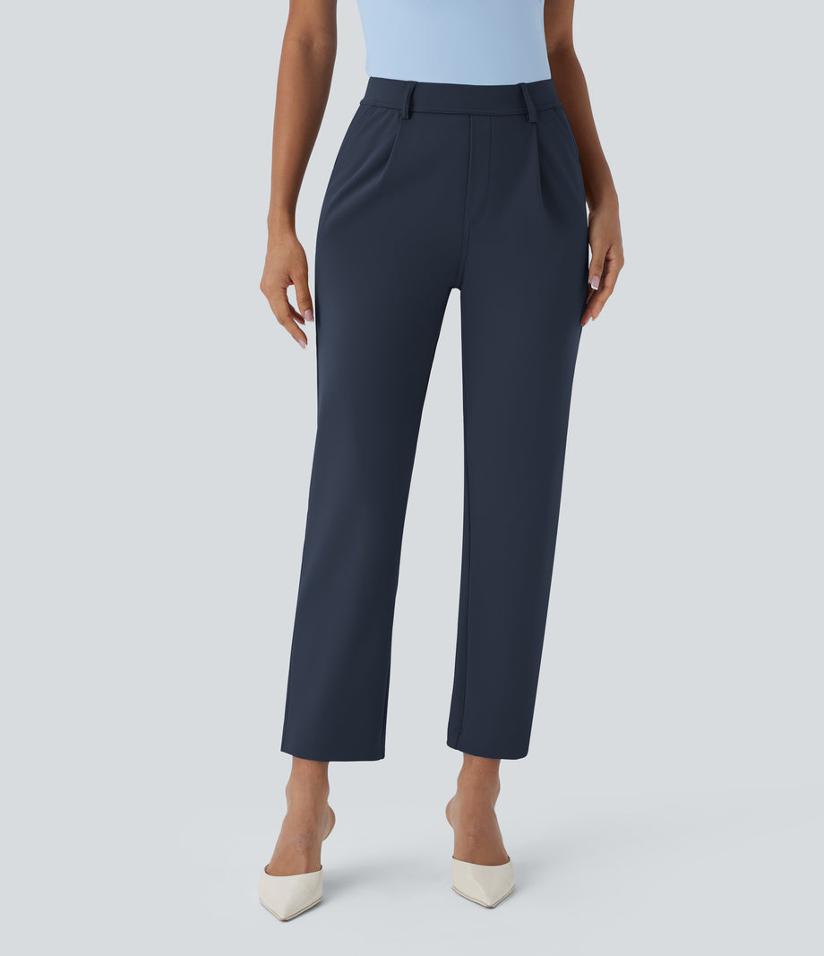 Halara Flex™ DayStretch High Waisted Pocket Ankle Length Tapered Work Pants - Midnight Blue