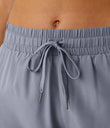 Mid Rise Drawstring Contrast Mesh 2-in-1 Flowy Running Shorts 3'' - Silver Bullet
