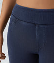 Halara Flex™ High Waisted Pocket Denim Casual Leggings - Washed Denim Navy Blue