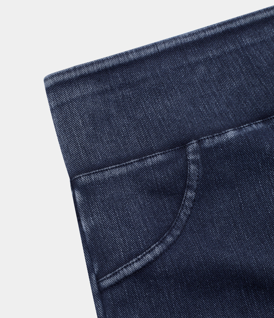 Halara Flex™ High Waisted Pocket Denim Casual Leggings - Washed Denim Bleached Blue