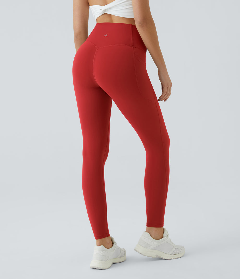 Halara UltraSculpt™ High Waisted Tummy Control Pocket Shaping Training Leggings - Aura Orange