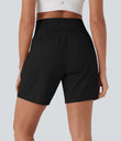 SoftlyZero™ Airy Super High Waisted 2-in-1 Cool Touch Yoga Shorts 7" with Pockets - Black