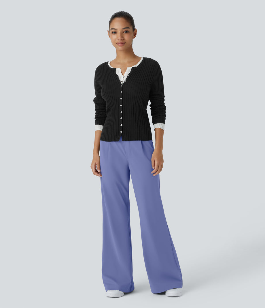 Halara Flex™ DayStretch High Waisted Pocket Work Flare Pants - Jacaranda