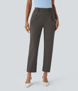 Halara Flex™ DayStretch High Waisted Pocket Ankle Length Tapered Work Pants - Deep Red Grey