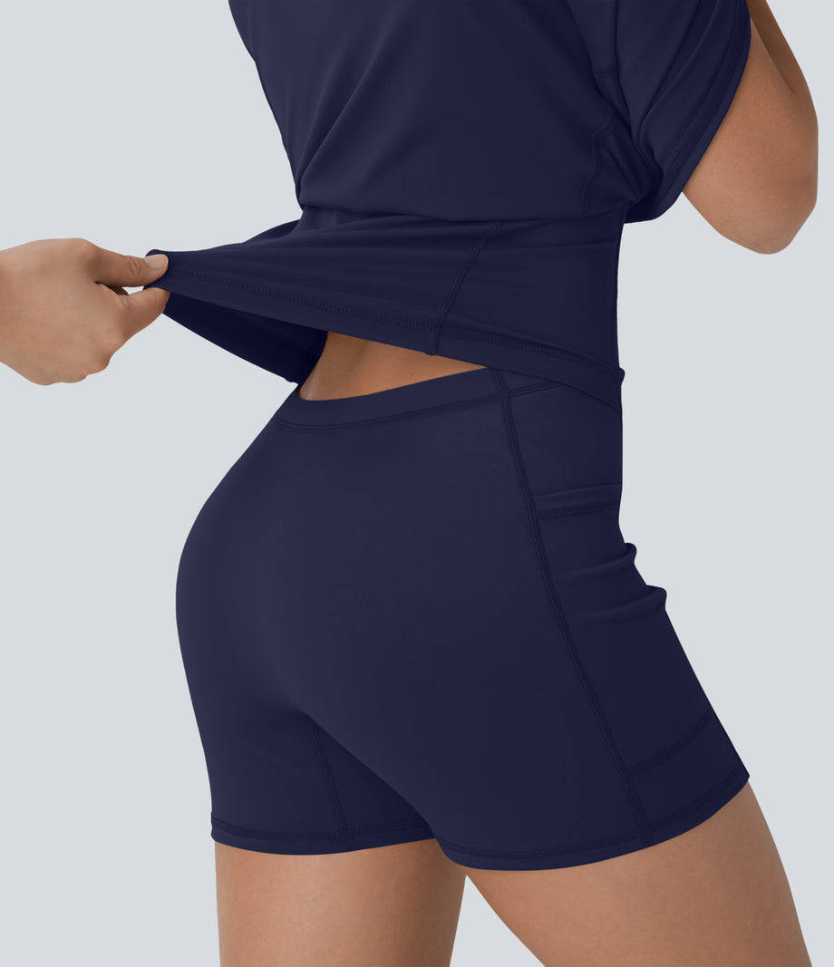 SoftlyZero™ Plush Molded Cups Low Support Dance Active Dress-Easy Peezy Edition A-D Cups - Peacoat