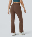 DayStretch High Waisted Crossover Flare Yoga Leggings - Bison