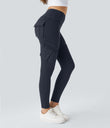 DayStretch High Waisted Cargo Pocket Skinny Yoga Leggings - Midnight Blue
