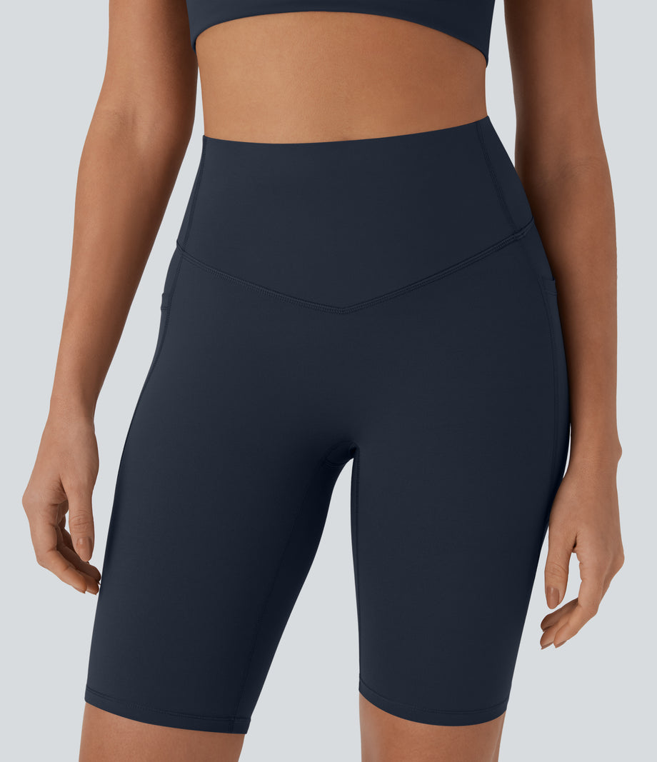 Halara UltraSculpt™ High Waisted Tummy Control Pocket Shaping Training Biker Shorts 9'' - Carbon