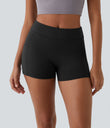 SoftlyZero™ Airy High Waisted Pocket Plain Cool Touch Yoga Shorts 3.5"-UPF50+ - Black