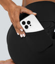 SoftlyZero™ Crossover Pocket Plain Leggings-UPF50+ - Black