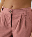 Mid Rise Zipper Pocket Corduroy Casual Pants - Desert Sand