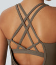 Halara UltraSculpt™ Round Neck Curved Hem Workout Tank Top - Dawn Brown