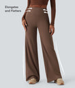 DayStretch High Waisted Tummy Control Wide Leg Baggy Yoga Pants with Pockets - Sepia