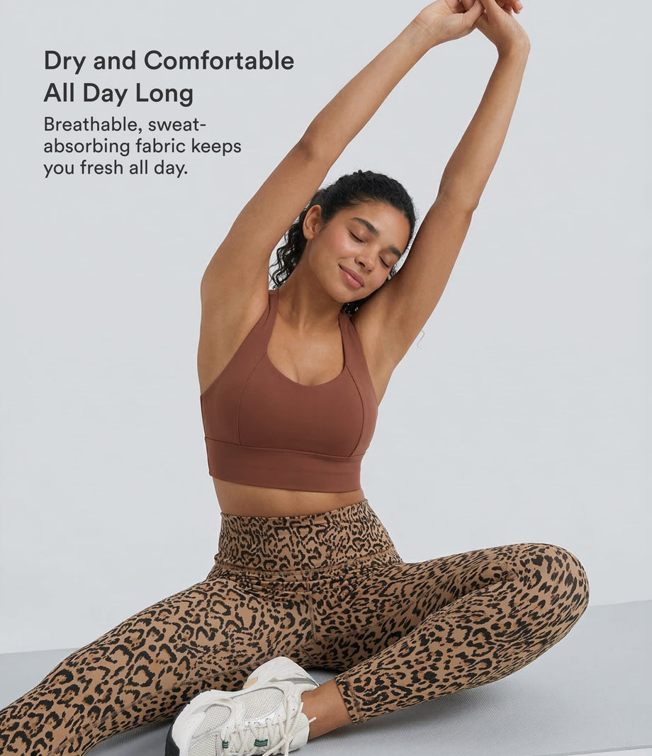 Halara UltraSculpt™ Leopard Print High Waisted Tummy Control Yoga Leggings with Pockets - Tan Leopard