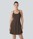 SoftlyZero™ Plush Backless Active Dress-Longer Length-Easy Peezy Edition - Chocolate Martini