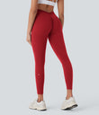 Halara UltraSculpt™ High Waisted Tummy Control Butt Lifting Ruched Pocket Shaping Yoga Leggings - Aura Orange