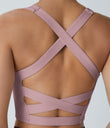 SoftlyZero™ Airy Square Neck Backless Crisscross Cropped Cool Touch Yoga Tank Top-UPF50+ - Deep Lotus Pink