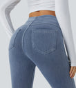 Halara Flex™ High Waisted Pocket Denim Casual Leggings - Ice Crevice Denim