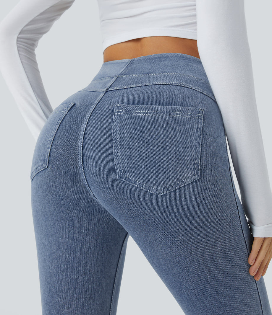 Halara Flex™ High Waisted Pocket Denim Casual Leggings - Ice Crevice Denim