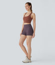 Halara UltraSculpt™ High Waisted Tummy Control Pocket Shaping Training Biker Shorts 3'' - Night's Purple