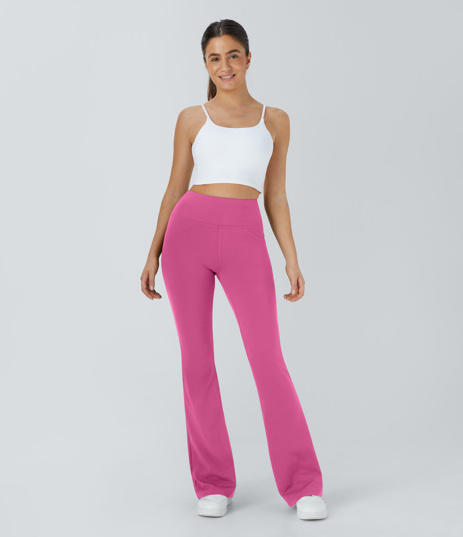 DayStretch High Waisted Pocket Flare Yoga Leggings - Raspberry Rose