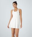 Backless Twisted Active Dress - White
