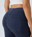 Halara Flex™ High Waisted Pocket Denim Casual Leggings - Washed Denim Navy Blue