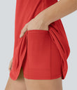 SoftlyZero™ Plush Backless Active Dress - Poinsettia