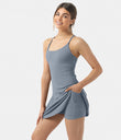 SoftlyZero™ Plush Backless Active Dress - Gray Haze Blue